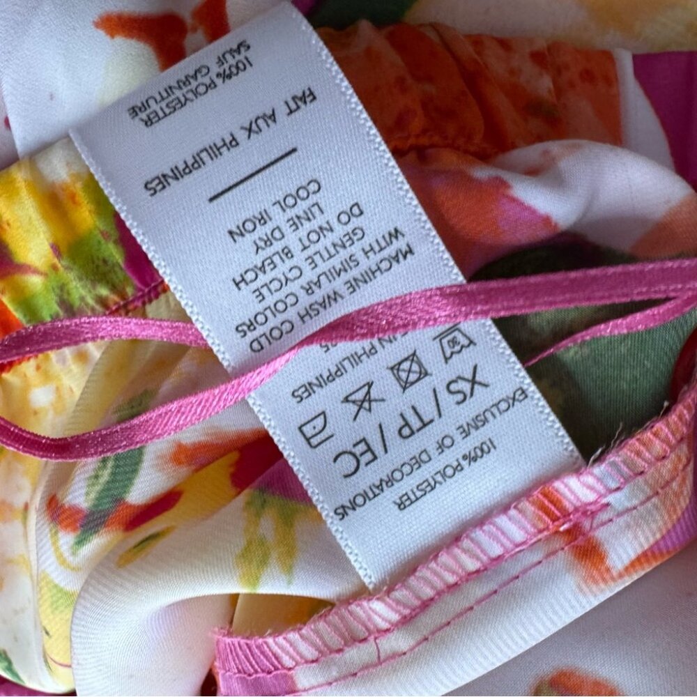 Natori pants floral painting 🖼️ style pink lightweight soft silky satiny sexy - Picture 8 of 8